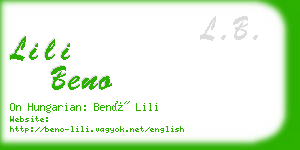 lili beno business card